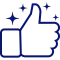 We Do The Right Thing a blue thumb up symbol